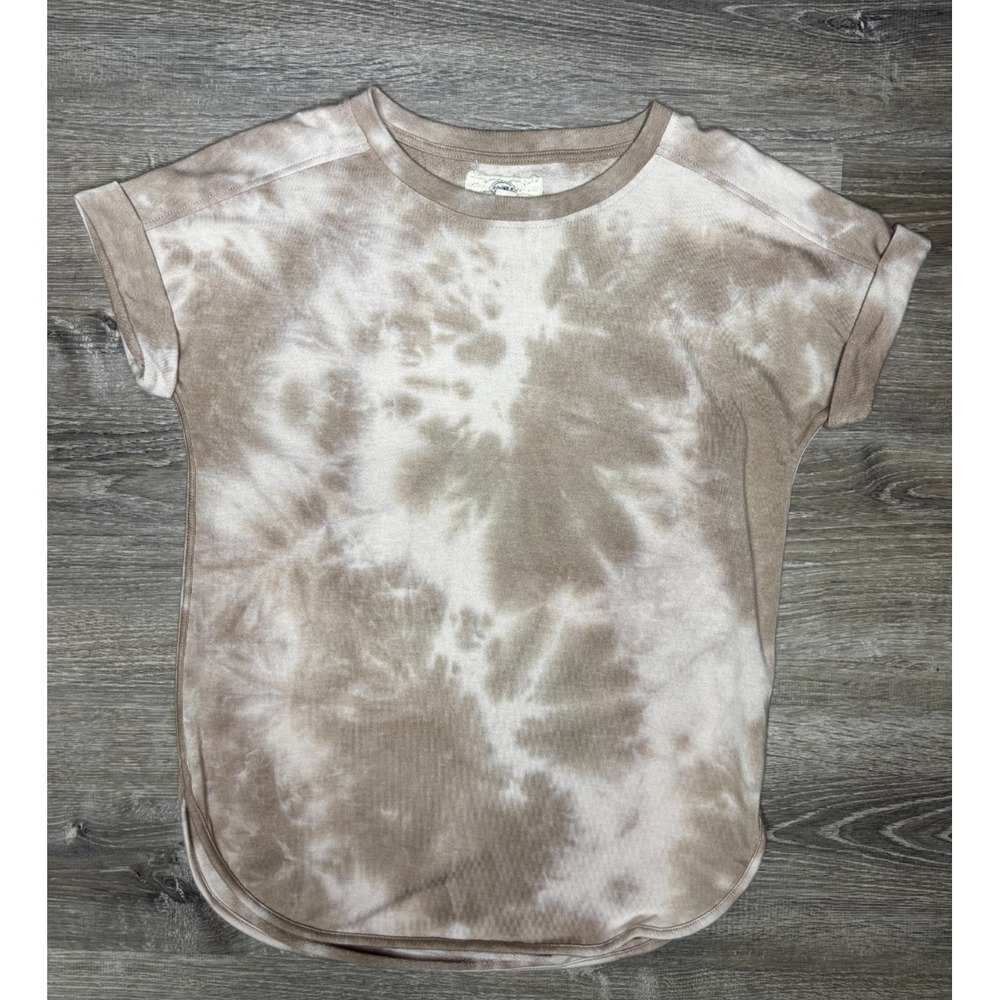Cupio‎ Women's Small Cuffed Short Sleeve Tie Dye Shirt Soft Relaxed Fit Sz Small